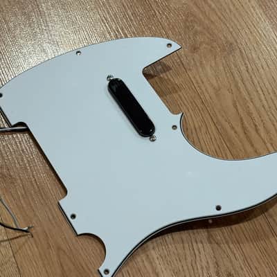 Telecaster Alnico Neck Pickup Black Chrome + 3 Ply Pickguard image 1