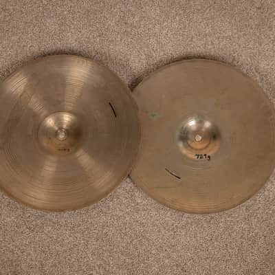 Vintage Zildjian 14" Thin Hi Hat Cymbals 706g 729g image 2