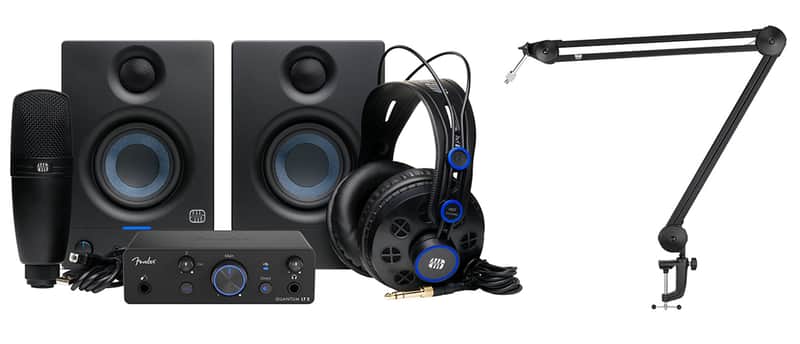 Fender Quantum Complete Interface+Monitors+Mic+Headphones+Cables+Boom Arm image 1