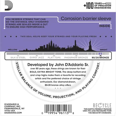 D'Addario EJ13 Custom Light 80/20 Bronze Acoustic Guitar Strings (6-String Set, 11 - 52) image 1