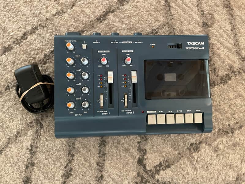 TASCAM Porta 02 mkII Ministudio 4-Track Cassette Recorder 2000s - Blue image 1