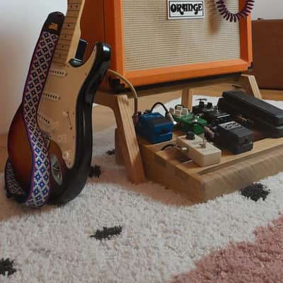 Lakefront Bright Braids Oak & Plywood pedalboard and Amp Stand set, custom made solid wood guitar amplifier stand, mid century modern speaker stand 2024 - natural image 8