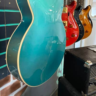 D'Angelico Premier EXL-1 Ocean Turquoise 2018 Hollow Body Electric Guitar image 12