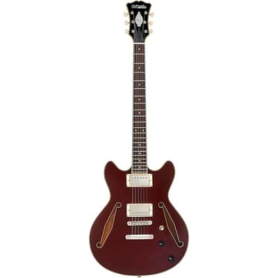 D'Angelico Excel Mini DC Tour Semi-Hollow Electric Guitar With Supro Bolt Bucker Pickups and Stopbar Tailpiece Regular Solid Wine image 3