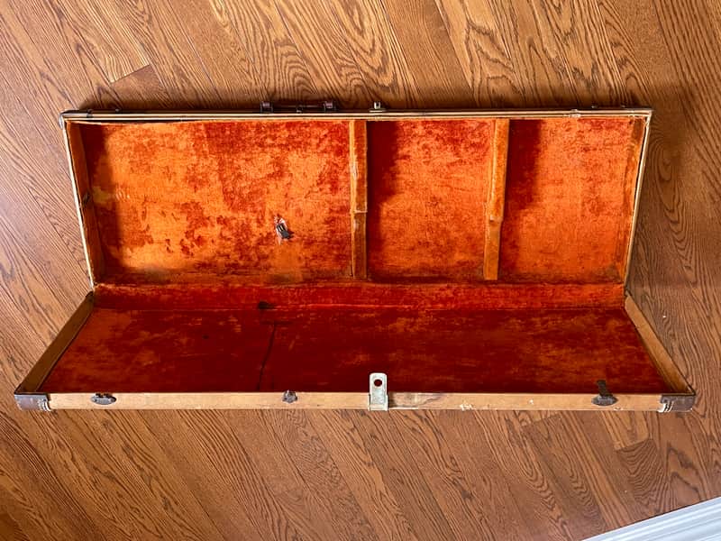 1962 Fender Pre-CBS Brown Tolex Guitar Case | Orange Plush Interior | Vintage USA | Mustang | Duo Sonic | Music Master | Bronco image 1