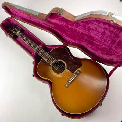 Gibson J-185 1957 - Sunburst Maple Back and sides, Spruce top Real Cannon! Original Brown Gibson Hardshell case. image 21