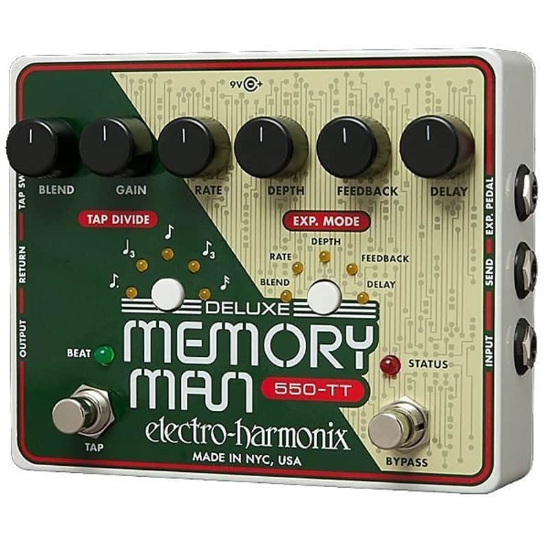 Electro-Harmonix Deluxe Memory Man 550-TT Delay Pedal with Tap Tempo Pedal image 1
