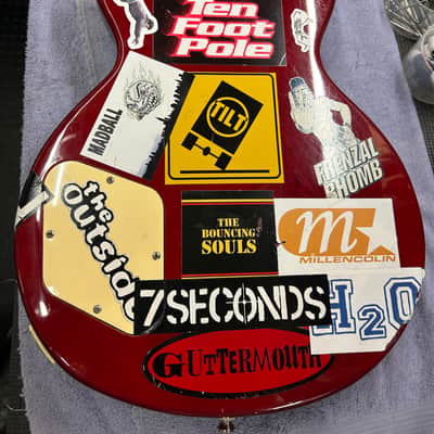 Epiphone Les Paul 100 80’s 90’s - Cherry Burst “Sticker Bomb”💣 image 10