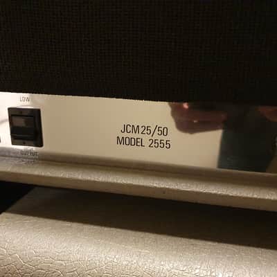 Marshall JCM25/50 "Silver Jubilee" Model 2555 2-Channel 100-Watt Guitar Amp Head and Cabinet 1987 - 1988 - Silver with Travel Cases image 9