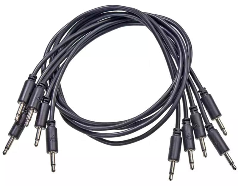 Black Market Modular Eurorack Patch Cables (100cm - Black - 5 Pack) image 1