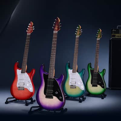 WINZZ WGS150 North American Alder Body With Roasted Maple Neck Electric Guitar,Cherry Red image 5
