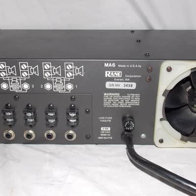 Rane MA-6 6 x 100 3 x 300 watt power amplifier image 3