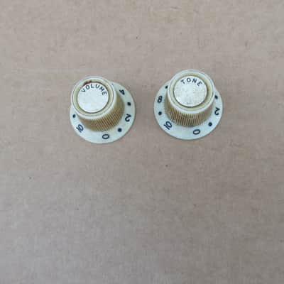 1960s Pair of Silvertone 1418 Guitar Knobs Fits Teisco National Univox Aria image 1