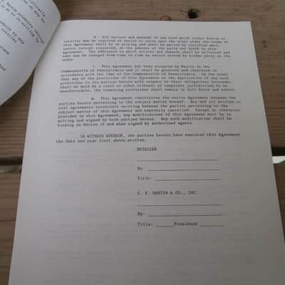 Vintage 1982 C. F. Martin Guitar Authorized Dealer Agreement! Super Rare, Original Case Candy! image 3
