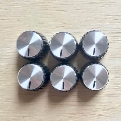 Set of 6x Silver Marshall Reproduction amplifier control knobs Park - JMP - JCM800 - Silver Jubilee image 2