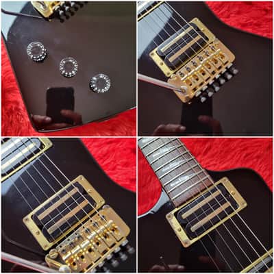 Rare Fernandes EX-85L Left Handed 1984 - Black - Explorer - Lightning Bolt Inlays - Set Neck - Made In Japan MIJ image 4