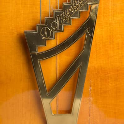D'Angelico  Excel Cutaway Arch Top Acoustic Guitar (1958), ser. #2056, period black hard shell case. image 10
