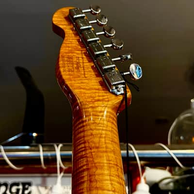 Vintage Guitars 30th Anniversary V72 Tele (SUPER FLAME MAPLE NECK) Boulevard Black image 10