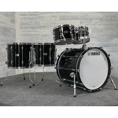 Yamaha Recording Custom 5pc Drum Set 22/10/12/14/16 Solid Black image 1