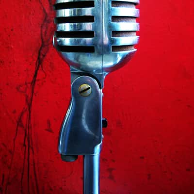 Vintage 1950's Electro Voice 950 crystal cardioid microphone w E.V 423A desk stand display prop image 7