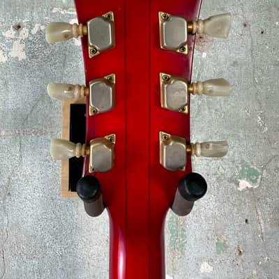 Ventura 335 Style Electric Guitar with Hardshell Case 1973-75 - Transparent Flamed Red image 7