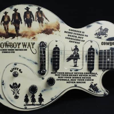 Custom Painted and Upgraded Epiphone Les Paul SL - Aged and Worn With Graphics image 2