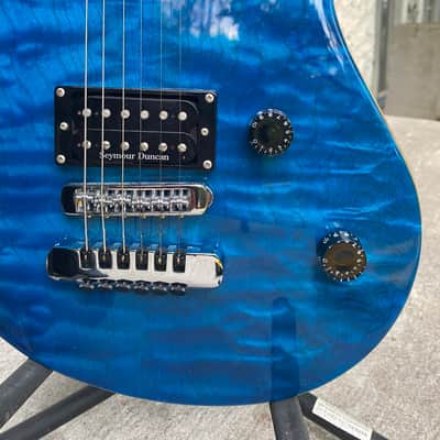 Washburn Quilted Maple WM100 USA Chicago Custom Shop 1998 - Cobalt Blue image 8