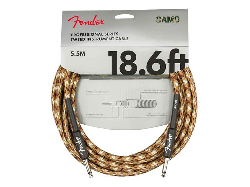 Fender Professional Series Instrument Cable 18.6 ft - Desert Camo image 1