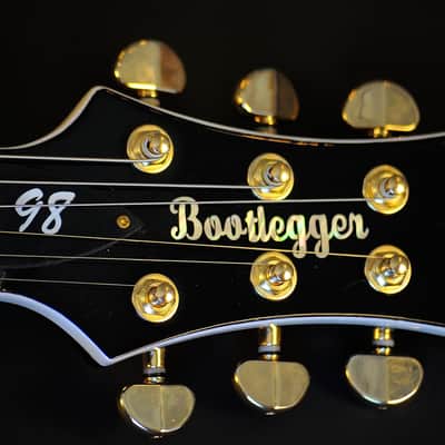 Bootlegger Guitar Hounder. Black Cherry Honey Burst Stiletto Case & Flask image 11