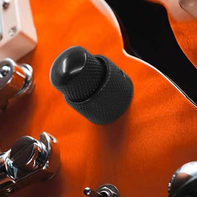 2 Pcs Guitar Black Dual Concentric Control Knobs Stacked Knobs With Allen Keys Screws For Electric Guitar Bass image 5