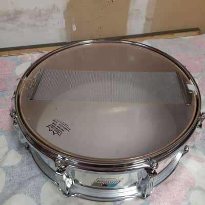 Ludwig L-600 S/L Series 5x14" 8-Lug Wood Snare Drum with Rounded Blue/Olive Badge 1984 - 1988 - Chrome image 10