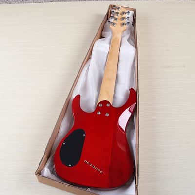 HH Custom 7 String Guitar, Cherry Burst Tiger Maple Top Body, Maple Neck image 4