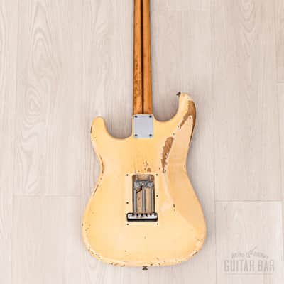 1956 Fender Stratocaster Vintage Guitar One-Piece Ash, Blonde w/ V Neck & Tweed Case image 3