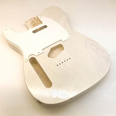 4lbs 2oz BloomDoom Nitro Lacquer Aged Relic White Blonde LEFTY T-Style Vintage Guitar Body image 3