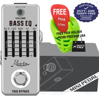 Rowin Bass EQ Pedal 5 Band Equalizer Pedals For Bass LEF-317B, FREE PICKS + HOLDER+ FREE SHIP USA image 4