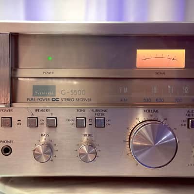 🔥🎶 Sansui G-5500 Pure Power DC Stereo Receiver — Serviced, Cleaned, 120V, Excellent Faceplate image 5