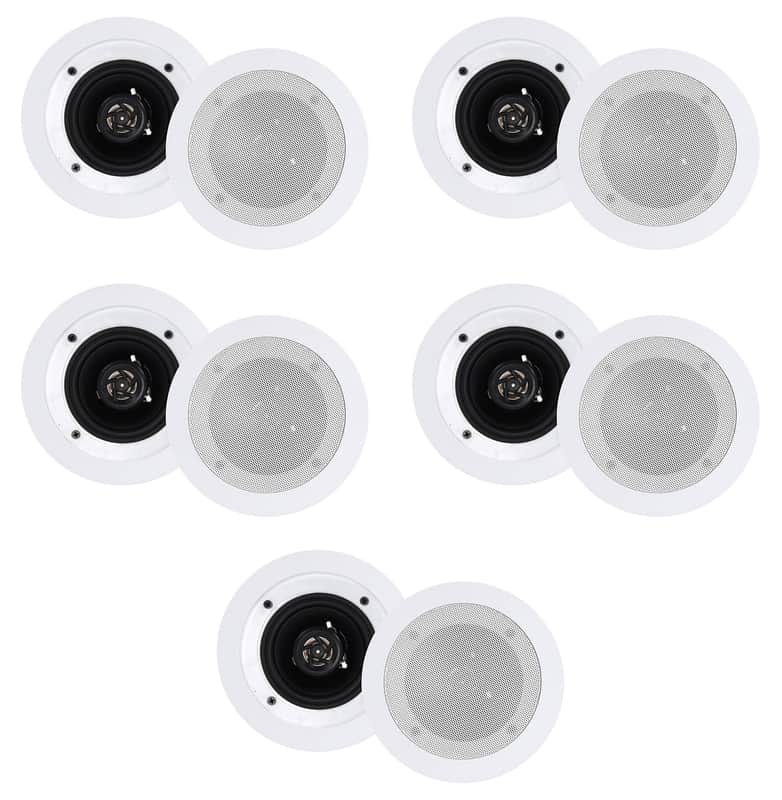 10) Rockville CC4T White 4" Commercial 70v Ceiling Speakers For Restaurant/Cafe image 1