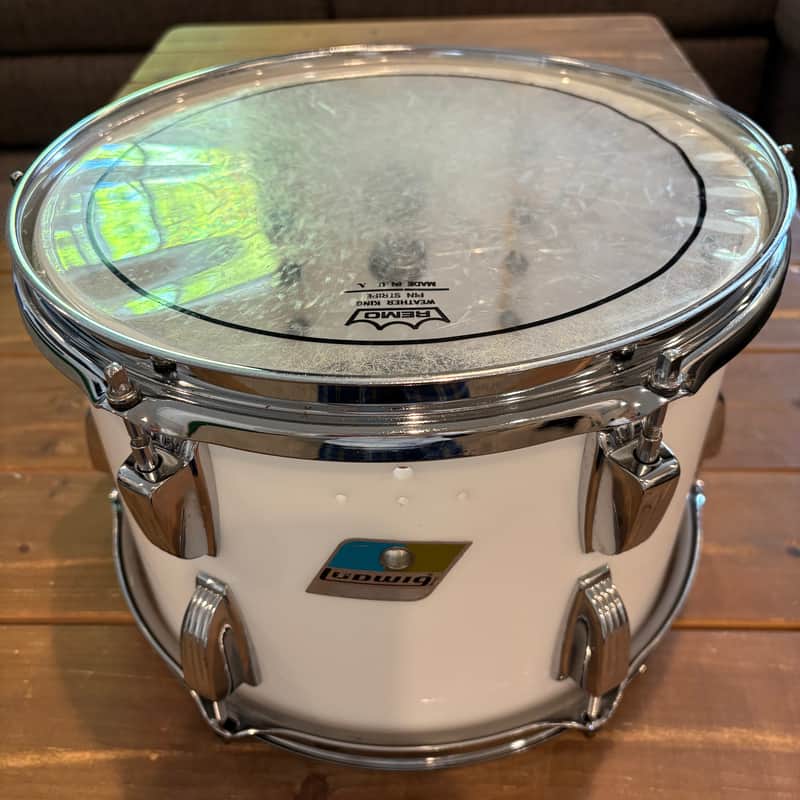 Ludwig 8x12" Vistalite Tom - Solid White, REPAIRED image 1