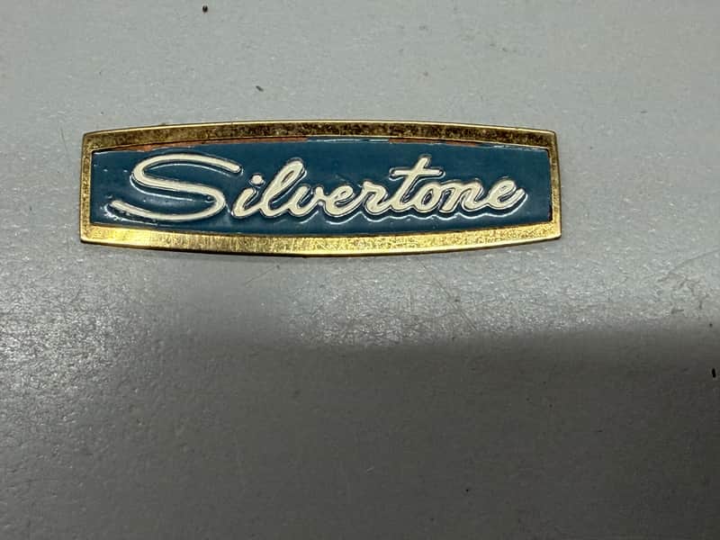 Silvertone Guitar Headstock Logo Teisco Shark 60s Emblem Badge image 1