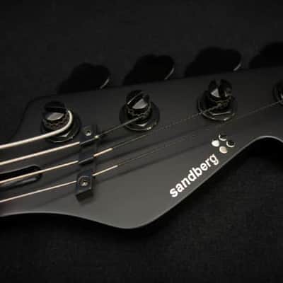 Sandberg California II / TM / Blacklabel PUs / 4-String 34″ / Highgloss Metallic Red / Alder Body / Pau Ferro FB / Varied Dot Inlays / Black Head Stock / Black Hardware / Active 2-EQ / Split Switch / Black Pickguard - 8.3 pounds SN 50005 image 7