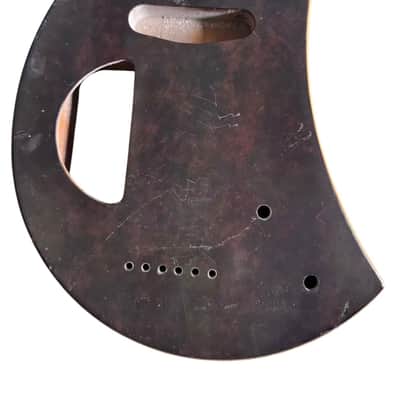 Brown Crescent Shaped Guitar Mini Body DIY Project image 1