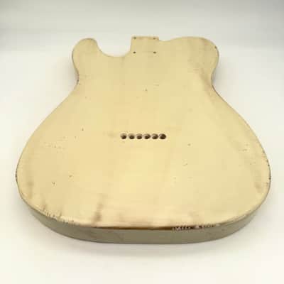MJT Telecaster Body Relic Alder Nitro Vintage White Light mjt6662 image 8