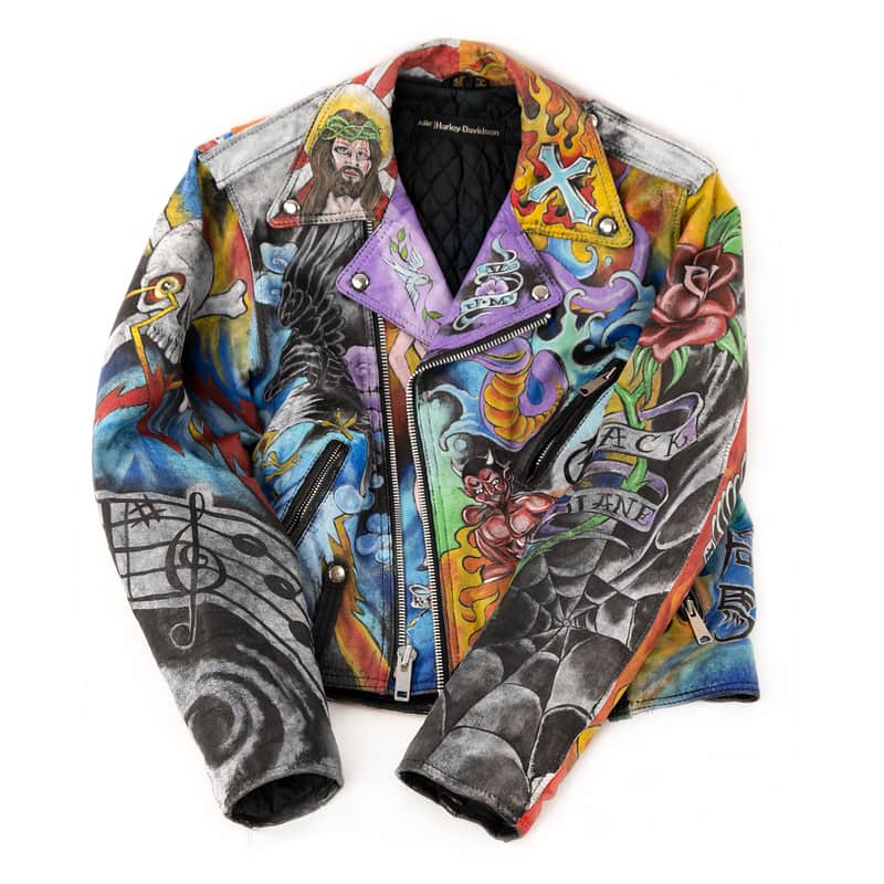 Custom John Mellencamp Tattooed Leather Jacket 1980s Multi image 1