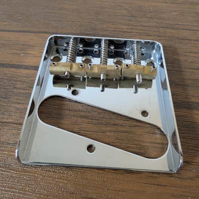 Telecaster Tele Vintage Style Ashtray Bridge with Compensated Brass Saddles image 3