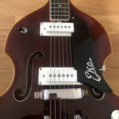 RARE! EKO 395 Violin Guitar Dark Red 1967/68 + Original Hardcase image 2