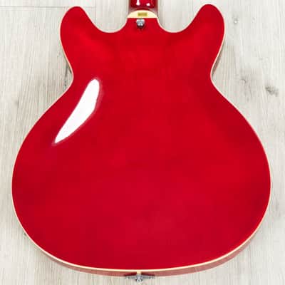 Mint Hagstrom Viking Semi-Hollow Electric Guitar Wild Cherry Transparent Finish WCT image 2