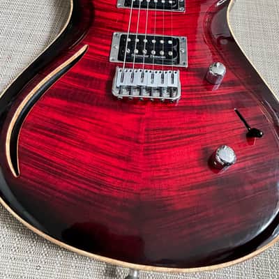 Brubaker K-4 NC (Nashville Custom) semi-hollow 2002 RED/BLACK Tiger Maple Semi Hollow w/ Hard Case image 4