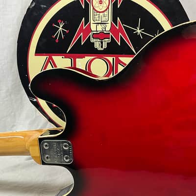 Univox Coily U1825 Hollow Body Guitar MIJ Made In Japan Vintage Redburst - AS IS! needs new nut image 13