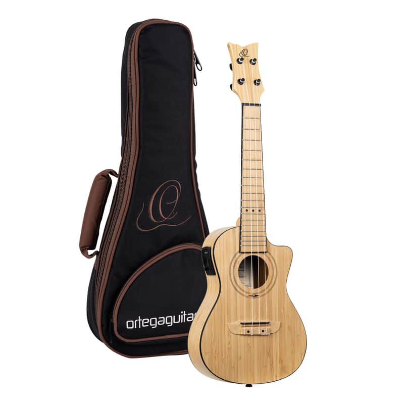 Ortega RUNAB-CC Bamboo Series Solid Bamboo Top & Neck 4-String Concert Acoustic-Electric Ukulele w/Gig Bag image 1