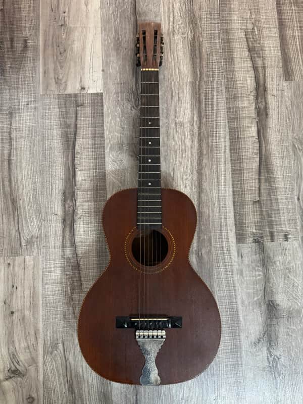 Antique 1920s Parlor Guitar Oscar Schmidt George Washburn Regal Supertone Walnut image 1